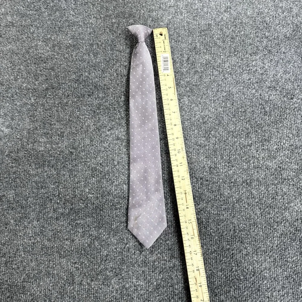 Boys' Clip-On Necktie — Gray Polka Dot — Kids Size